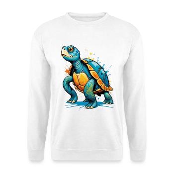 Farbige Schildkröte Illustration mit Spritzern - Unisex Pullover - Weiß - Vorne
