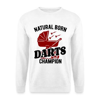 Natural born Darts Champion, Baby Dart Stroller - Unisex Sweatshirt - white - Front