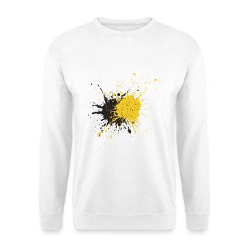 Abstrakter Goldsplatters Druck - Unisex Pullover - Weiß - Vorne