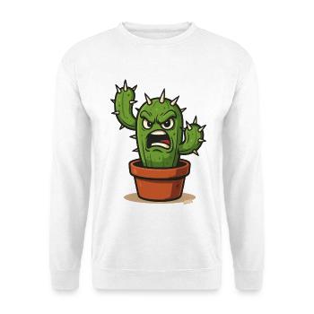 Cactus en colère en pot - Sweat-shirt Unisexe - blanc - Devant