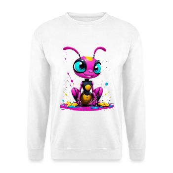 Ant - Caricature d’insecte coloré sur toile - Sweat-shirt Unisexe - blanc - Devant