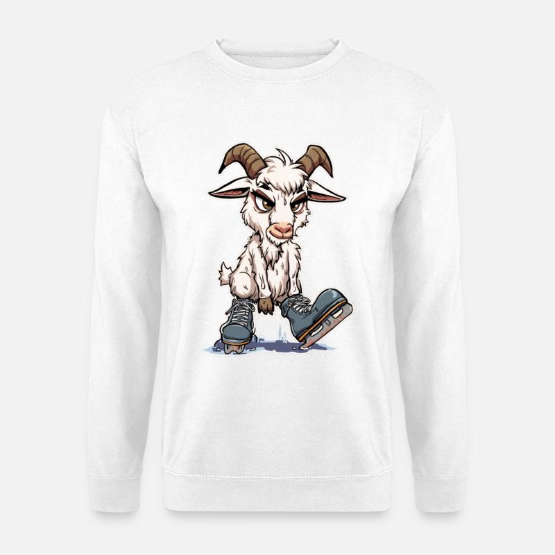 Grumpy goat skating - Unisex Sweatshirt - white