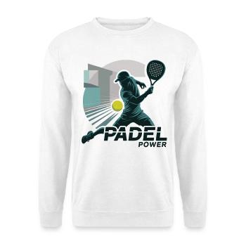 Chemise de padel avec silhouette de joueur - Sweat-shirt Unisexe - blanc - Devant