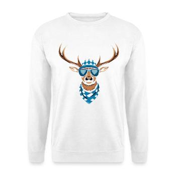 Alpen Hirsch Servus Hirschgeweih Tracht Oktober - Unisex Pullover - Weiß - Vorne