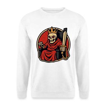 Skelett König mit Schwert - Unisex Pullover - Weiß - Vorne