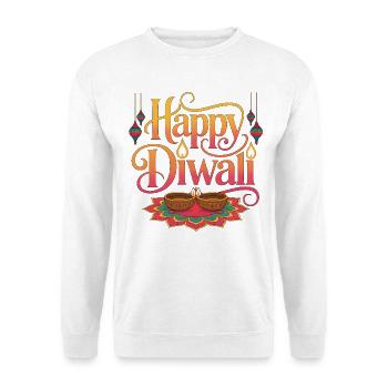 Happy Diwali Lichter Rangoli - Unisex Pullover - Weiß - Vorne