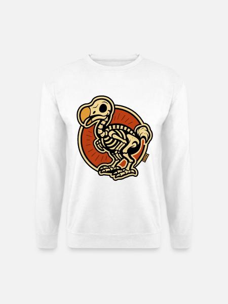 Skeleton Bird Dodo in Circle Retro - Unisex Sweatshirt - white
