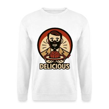 Lecker Lecter Catering mit Gehirn Teller - Unisex Pullover - Weiß - Vorne
