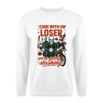 Venez avec nous Loser We’re Going Slashing Halloween - Sweat-shirt Unisexe - blanc - Devant