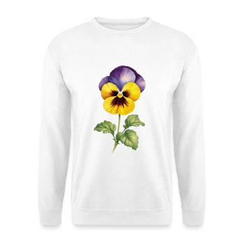 Stiefmütterchen Duo Gelb Violett - Unisex Pullover - Weiß - Vorne