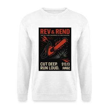 Rev & Rend fake Kettensägen Magazin - Unisex Pullover - Weiß - Vorne