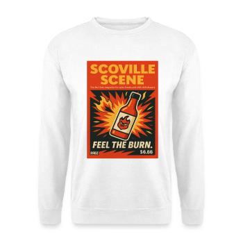 Scoville Scene Feuerflamme Scharfe Soße Magazin - Unisex Pullover - Weiß - Vorne