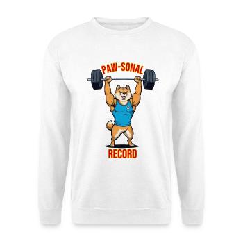Paw-Sonal Record Shiba Lifter - Unisex Sweatshirt - white - Front