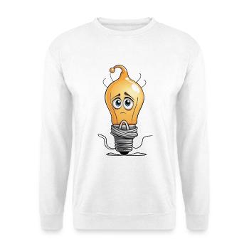 Traurige Glühbirne Karikatur - Unisex Pullover - Weiß - Vorne