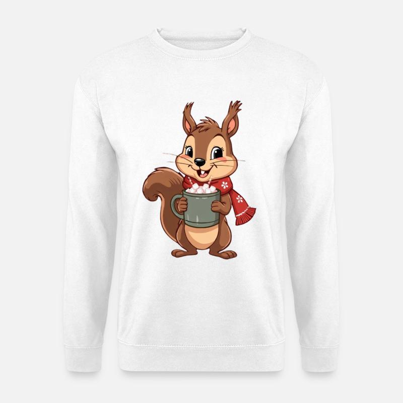 Winterkakao Eichhörnchen - Unisex Pullover - Weiß