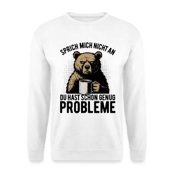 Don't talk to me - grumpy bear with coffee - Unisex Sweatshirt - white - Front