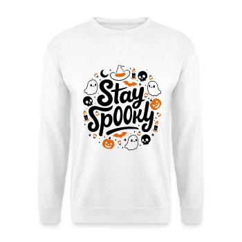 Halloween Stay Spooky - Schwarz Orange Silhouette - Unisex Pullover - Weiß - Vorne