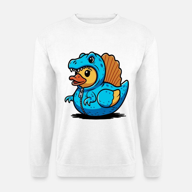 Spinosaurus Blauer Dino-Drache Entchen - Unisex Pullover - Weiß