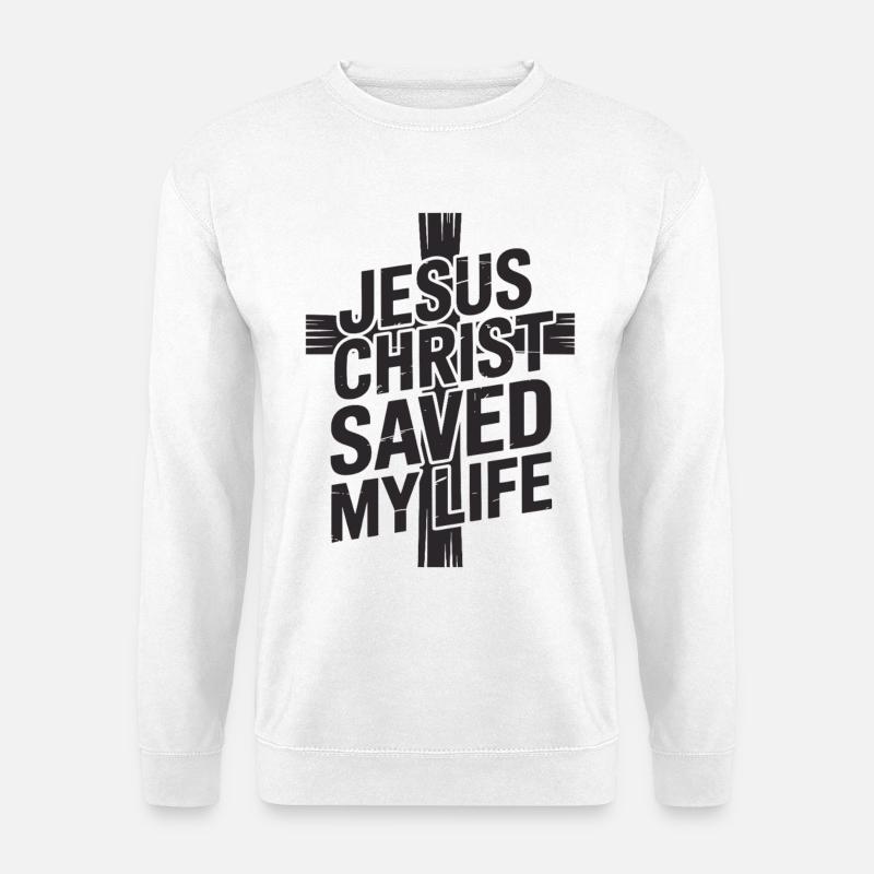 Jesus Christus hat mein Leben gerettet - Unisex Pullover - Weiß