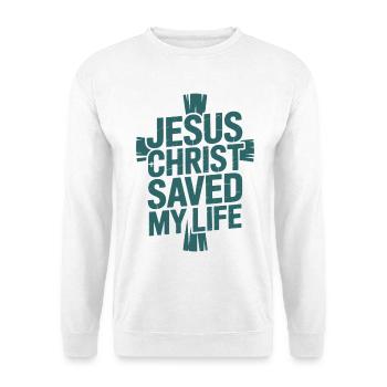  Jesus Christus hat mein Leben gerettet - Unisex Pullover - Weiß - Vorne