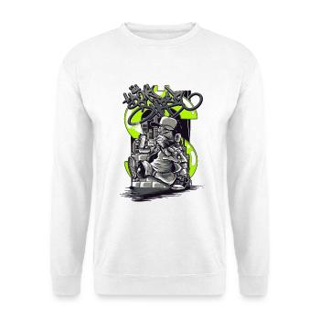 Streetwear Urban Graffiti Street Art Stil - Unisex Pullover - Weiß - Vorne