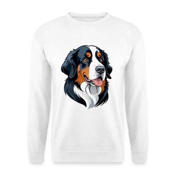 Dessin animé de portrait de bouvier bernois - Sweat-shirt Unisexe - blanc - Devant