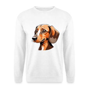 Dachshund Portrait Orange Cartoon - Unisex Sweatshirt - white - Front