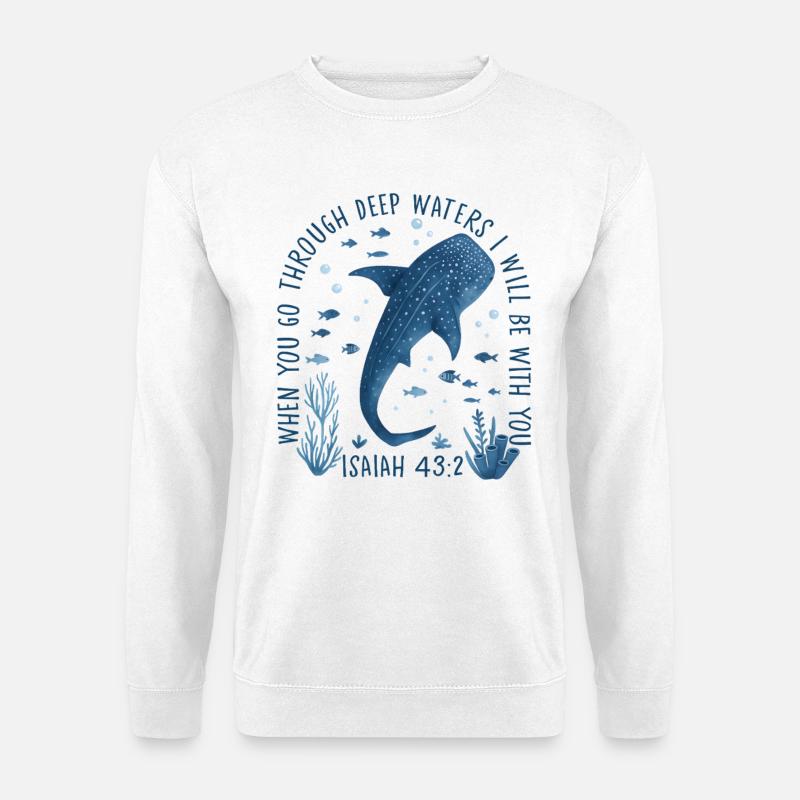 Tiefenpfad Isa 43:2 Unterwasser - Unisex Pullover - Weiß