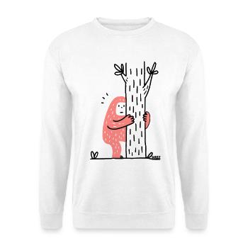 Drôle de Bigfoot étreignant un arbre - Sweat-shirt Unisexe - blanc - Devant