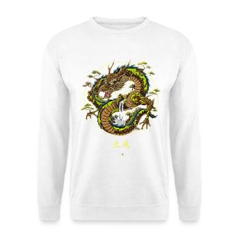 Asian Earth Dragon with Waterfall - Unisex Sweatshirt - white - Front