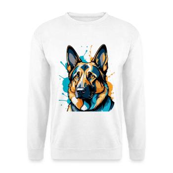 Explosion de couleurs de berger allemand en direct - Sweat-shirt Unisexe - blanc - Devant