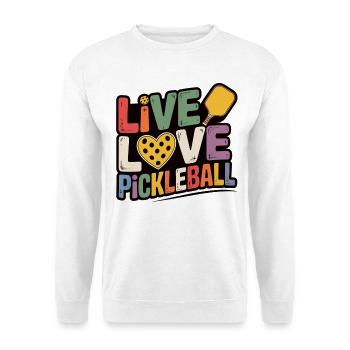 Pickleball T-Shirt für Spieler Damen und Herren - Unisex Pullover - Weiß - Vorne