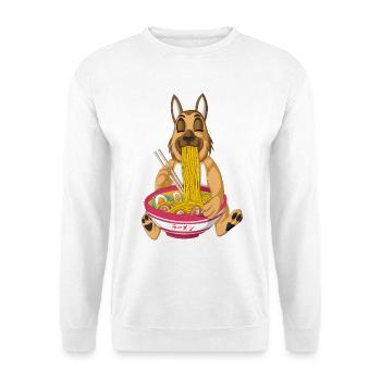 Berger allemand mangeant des ramen - Sweat-shirt Unisexe - blanc - Devant