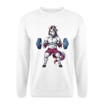 Unicorn Gym Fitness - Unisex Pullover - Weiß - Vorne
