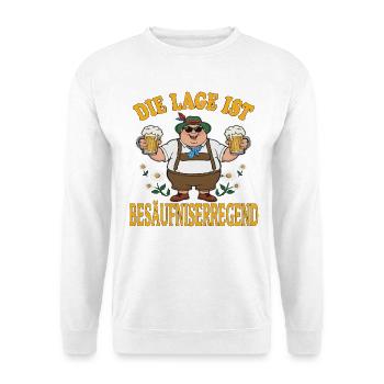 Die Lage ist Besäufnisserregend - Unisex Pullover - Weiß - Vorne - Alina (178cm) & Michal (187cm)