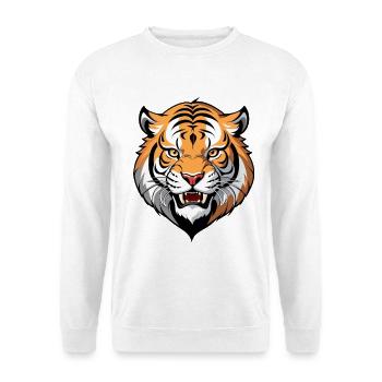 Tigerkopf Grafik Tribal Stil - Unisex Pullover - Weiß - Vorne