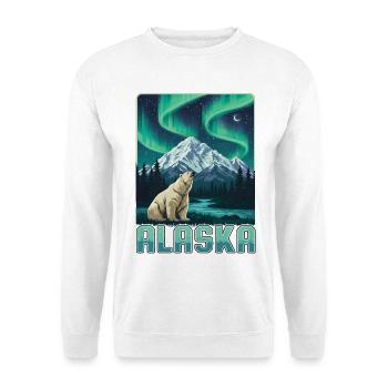 Alaska Polarlichter Berglandschaft - Unisex Pullover - Weiß - Vorne