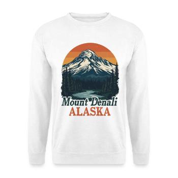 Denali : le paysage montagneux de l’Alaska - Sweat-shirt Unisexe - blanc - Devant