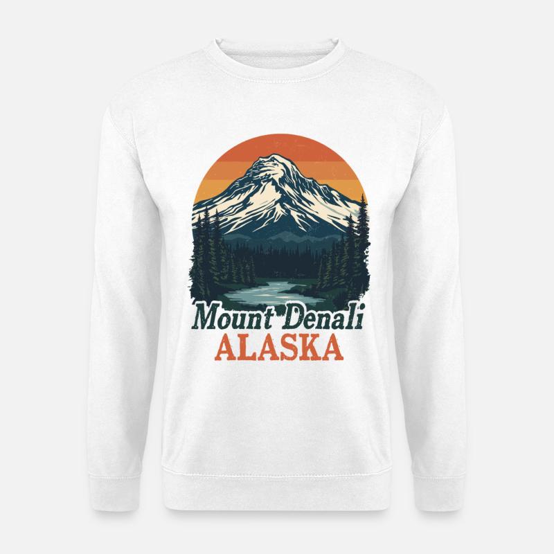 Denali Alaskas Berglandschaft - Unisex Pullover - Weiß