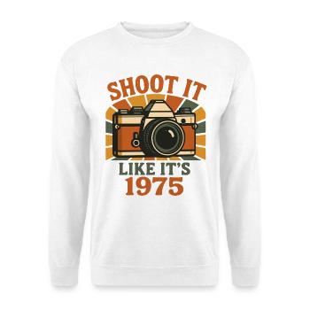 Retro Kamera 1975 Motiv - Unisex Pullover - Weiß - Vorne