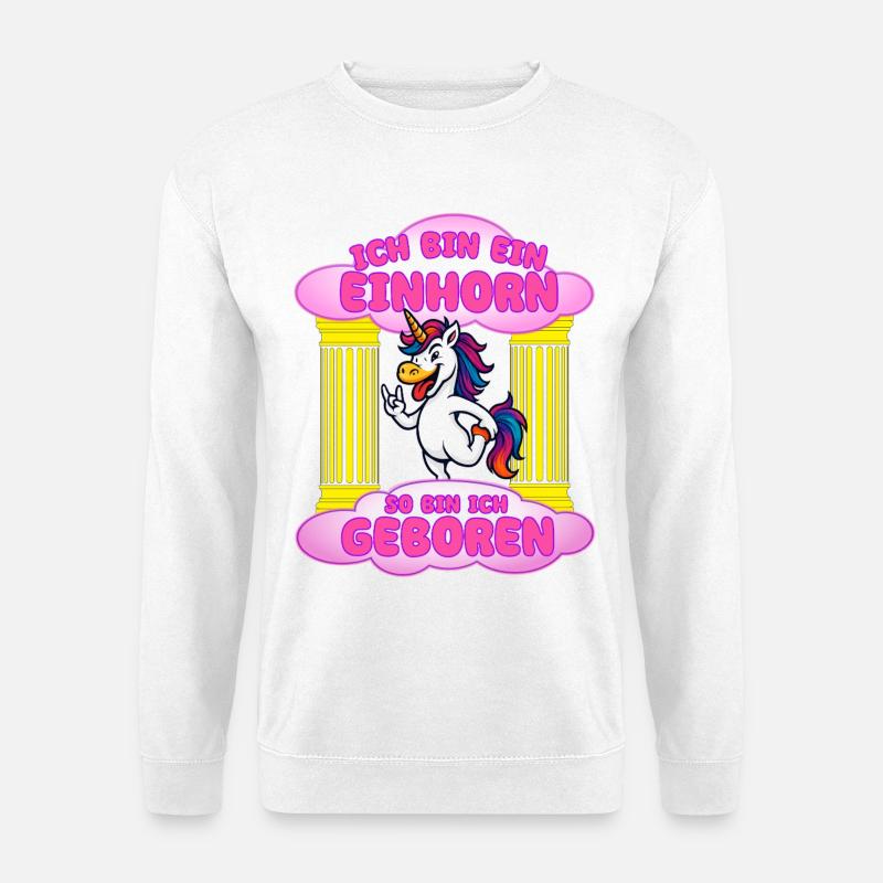 Ich bin Einhorn Geburt - Unisex Pullover - Weiß