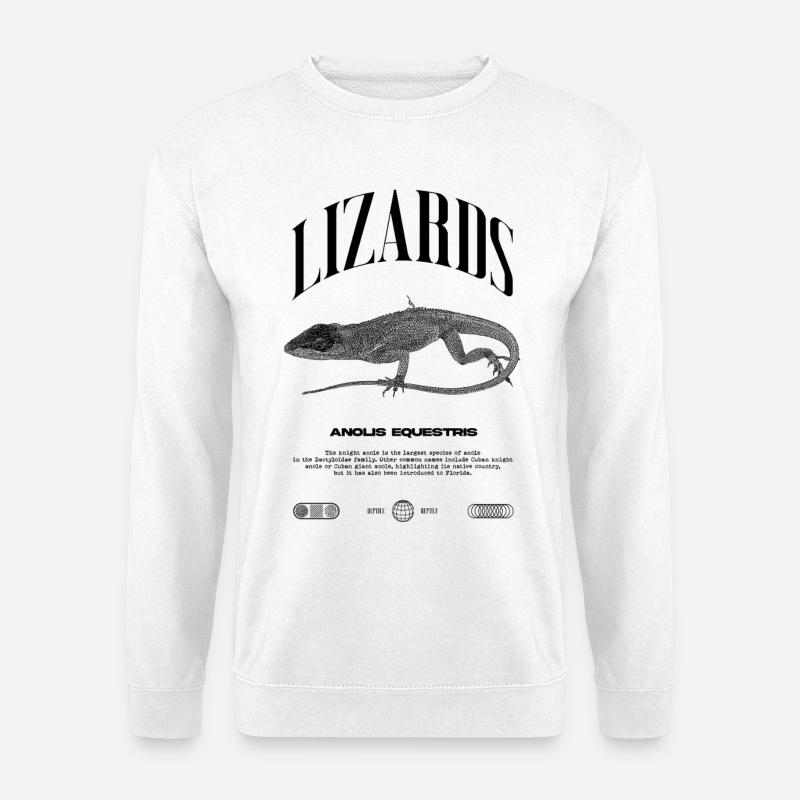 Cuban Knight Anole Reptile Keeper Lizard - Unisex Sweatshirt - white