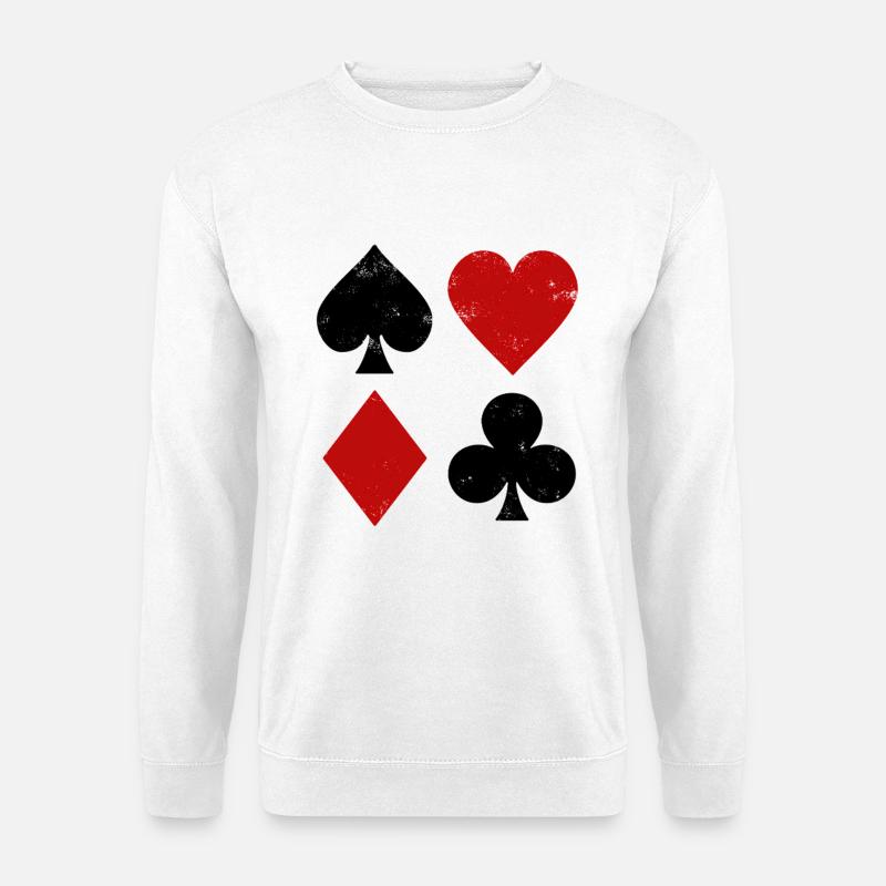 Spielkarten Geometrie - Unisex Pullover - Weiß