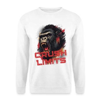 Crush Limits - Gorilla Motivation - Unisex Sweatshirt - white - Front