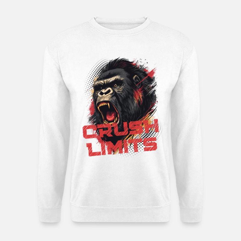Crush Limits - Gorilla Motivation - Unisex Sweatshirt - white