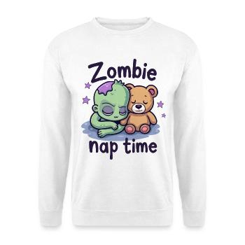 Zombie Nap Time Funny Sleep Shirt - Unisex Sweatshirt - white - Front