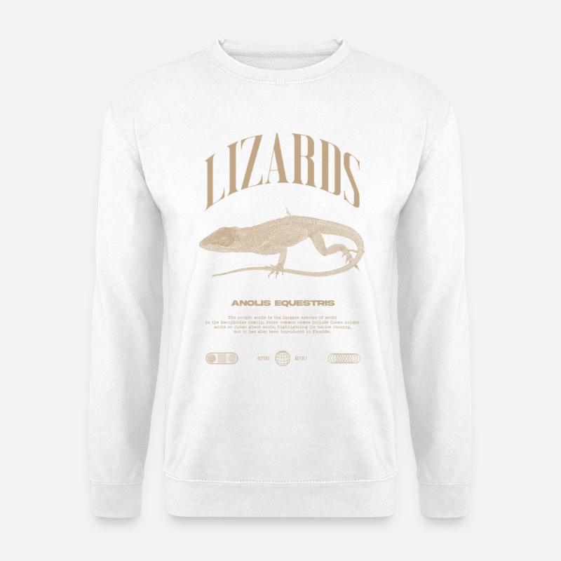 Cuban Knight Anole Reptile Keeper Lizard - Unisex Sweatshirt - white