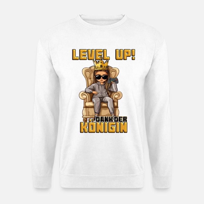 Queen plays next level - Unisex Sweatshirt - white
