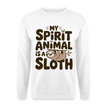 Mon animal spirituel : Paresseux - Sweat-shirt Unisexe - blanc - Devant