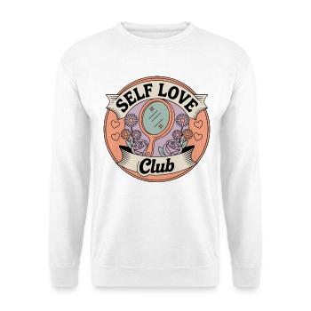 Selbstliebe Club Spiegel Badge - Unisex Pullover - Weiß - Vorne